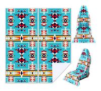 Hahafelt 2 Pack Car Seat Towel Covers Athletic Running Towel Performance Microfiber Post Workout Sweat Washable Cover Non Slip for Car Outdoor Sport Activities 63 x 31.5 Inches (Navajo Tribal)