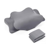 Hahafelt 2 Pcs Cooling Cervical Pillowcase with Zipper (Only Pillowcase) Ergonomic Cervical Neck Pillow Cover Breathable Cool Pillow Case for Side Back Stomach Sleepers(Dark Gray,Queen Size)