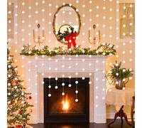 Hahafelt 24 Set Winter Fake Snow Balls White Pom Pom Garland Christmas Party Hanging Decorations Artificial Cotton Fake Snowballs Decor for Christmas Winter Theme Party Supplies