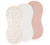 Hahafelt 3 Pcs Changing Pad Liners Fits in Peanut Shape Changing Pad Waterproof Diaper Mats Organic Cotton Peanut Mats are Warm on a Baby's Back, Washable Reusable(Beautiful Style,Pink)