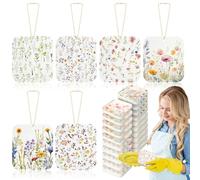 Hahafelt 36 Counts Compressed Cellulose Sponges Bulk Wildflower Pattern Natural Kitchen Compostable Non Scratch Dish Sponges for Washing Dishes, Cleaning Countertop Sink