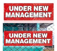 Hahafelt 3x10 Feet Under New Management Banner Sign with Grommets Weatherproof Vinyl Sign Hanging Banner Outdoor Indoor for Business Industrial Store Yard Signs Red
