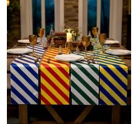 Hahafelt 4 Pcs Wizard Table Runner Red Golden Green Blue Stripes Party Decoration Witch Birthday Dining Room Home Kitchen Island Decor Table Cover Runner Themed Party Supplies