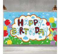 Hahafelt 5.91 x 3.77 ft Red Cartoon Dog House Photography Backdrop Blue Sky Grass Balloon Background Poster Happy Birthday Banner for Women Teen Birthday Party Decorations Supplies Photo Props