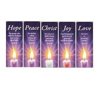 Hahafelt 5 Pcs Advent Banners for Church Set 23 x 63" Purple Advent Candle Banner Hope Peace Joy Love Christ Inspiring Religious Christian Supplies for Devotional Spaces Holiday Churches