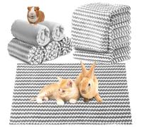 Hahafelt 5 Pcs Waterproof Guinea Pig Fleece Bedding Blankets 18 x 24 Inch Absorbent Guinea Pig Cage Liner Washable Small Animal Pee Pad Reusable Pet Blanket Wash Cloth Sleep Bedding Mat Pad Cover