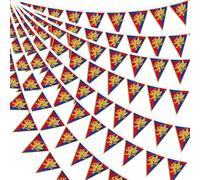 Hahafelt 6 Pcs 72 ft Medieval Fantasy Pennant Banner with Lion Design Medieval Party Decorations Hanging Party Bunting Banner Garden Triangle Flag for Castle Theme Festival Birthday Decor