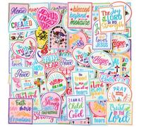 Hahafelt 72 Pcs Colorful Christian Embroidered Iron on Patches Motivational Bible Verse Religious Sew on Applique Patches for Hat Backpack Jacket Clothes DIY Accessories Decorations