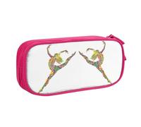 HAHAFU A Dancer Double Layer Large Capacity Pencil Case, Full Print Oxford-Cloth Pencil Pouch with Multiple Compartments,Customizable Smooth Zipper Stationery Bag