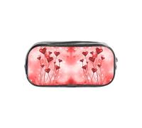 HAHAFU Abstract Heart Clear Pencil Case with Full Print On Front Panel,Transparent PVC Pouch, Lightweight Wear-Resistant, Zipper Closure for School, Office, Travel