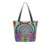 HAHAFU Abstract Mushroom Colorful Pattern Women'S Large Shopping Tote Bag, Lightweight Durable Polyester Tote With All-Over Print,Foam Padded For Protection