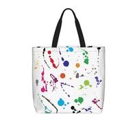 HAHAFU Abstract Paint Splashes Multiprint Durable Water-Resistant Polyester Tote Shoulder Bag-Lightweight Casual Daypack For Shopping,School, Office Daily Use