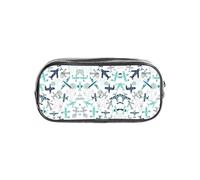 HAHAFU Airplane Clear Pencil Case with Full Print On Front Panel,Transparent PVC Pouch, Lightweight Wear-Resistant, Zipper Closure for School, Office, Travel