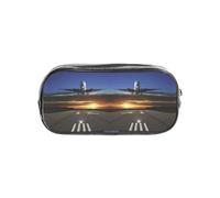 HAHAFU Airport Clear PVC Pencil Case,Transparent Makeup Bag for School,Office,Travel Gym Accessories Organizer (Full Print Front Panel)