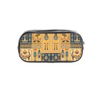 HAHAFU Ancient Egypt Tribe Series Clear Pencil Case with Full Print On Front Panel,Transparent PVC Pouch, Lightweight Wear-Resistant, Zipper Closure for School, Office, Travel