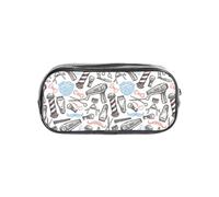 HAHAFU Barber Shop Monochrome Style Clear PVC Pencil Case,Transparent Makeup Bag for School,Office,Travel Gym Accessories Organizer (Full Print Front Panel)