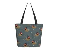 HAHAFU Barn Swallow In Graphite Women'S Large Shopping Tote Bag, Lightweight Durable Polyester Tote With All-Over Print,Foam Padded For Protection