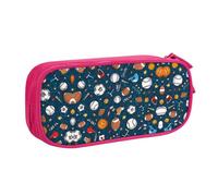 HAHAFU Baseball Basketball Football Hockey Double Layer Large Capacity Pencil Case, Full Print Oxford-Cloth Pencil Pouch with Multiple Compartments,Customizable Smooth Zipper Stationery Bag