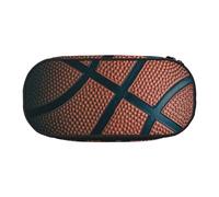 HAHAFU Basketball Sport Double Zipper Pencil Case Makeup Bag,Large Capacity Crush-Resistant Polyester Organizer for School Office Travel