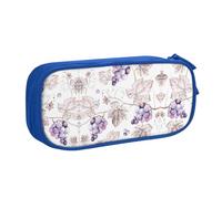 HAHAFU Beautiful Grape Leaves Double Layer Large Capacity Pencil Case, Full Print Oxford-Cloth Pencil Pouch with Multiple Compartments,Customizable Smooth Zipper Stationery Bag