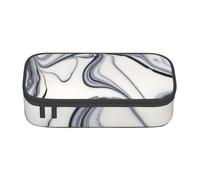 HAHAFU Black and White Paint Mixed Durable Large Capacity Pencil Case with Multiple Compartments,Print Water-Resistant Polyester School Supplies Organizer (Square Design)