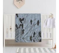 HAHAFU Black Crow Birds Baby Blanket Ultra Soft-30x40 Inches Flannel Throw-Lightweight, Warm, Breathable,Wrinkle Fade Resistant