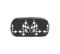 HAHAFU Black White Formula Checkered Flags Pattern Clear PVC Pencil Case,Transparent Makeup Bag for School,Office,Travel Gym Accessories Organizer (Full Print Front Panel)