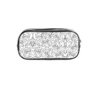 HAHAFU Black White Rose Clear PVC Pencil Case,Transparent Makeup Bag for School,Office,Travel Gym Accessories Organizer (Full Print Front Panel)