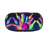 HAHAFU Bowling Balls Double Zipper Pencil Case Makeup Bag,Large Capacity Crush-Resistant Polyester Organizer for School Office Travel