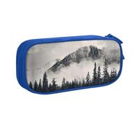 HAHAFU Canadian Smokey Mountain Cliff Double Layer Large Capacity Pencil Case, Full Print Oxford-Cloth Pencil Pouch with Multiple Compartments,Customizable Smooth Zipper Stationery Bag