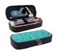 HAHAFU Cartoon Dog Pencil Case for Girls Boys,Leather Personalised Print Large Stationery Pencil Case with Compartments.