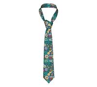 HAHAFU Cartoon Science Theme Men Ties Classic Silk Men'S Neckties,Formal Printed Neckties For Party Work Business Wedding