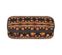 HAHAFU Chinese Flying Lanterns Durable Large Capacity Pencil Case with Multiple Compartments,Print Water-Resistant Polyester School Supplies Organizer (Square Design)