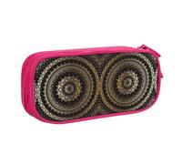 HAHAFU Circle Double Layer Large Capacity Pencil Case, Full Print Oxford-Cloth Pencil Pouch with Multiple Compartments,Customizable Smooth Zipper Stationery Bag