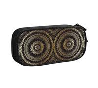 HAHAFU Circle Double Layer Large Capacity Pencil Case, Full Print Oxford-Cloth Pencil Pouch with Multiple Compartments,Customizable Smooth Zipper Stationery Bag