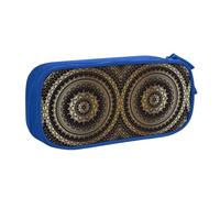 HAHAFU Circle Double Layer Large Capacity Pencil Case, Full Print Oxford-Cloth Pencil Pouch with Multiple Compartments,Customizable Smooth Zipper Stationery Bag