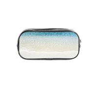 HAHAFU Clear Sea Water White Sand Beach Clear Pencil Case with Full Print On Front Panel,Transparent PVC Pouch, Lightweight Wear-Resistant, Zipper Closure for School, Office, Travel