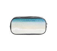 HAHAFU Clear Sea Water White Sand Beach Clear PVC Pencil Case,Transparent Makeup Bag for School,Office,Travel Gym Accessories Organizer (Full Print Front Panel)