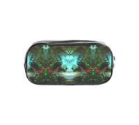 HAHAFU Colorful Peacock Clear Pencil Case with Full Print On Front Panel,Transparent PVC Pouch, Lightweight Wear-Resistant, Zipper Closure for School, Office, Travel