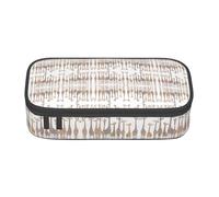 HAHAFU Cute Cartoon Funny Giraffes Durable Large Capacity Pencil Case with Multiple Compartments,Print Water-Resistant Polyester School Supplies Organizer (Square Design)