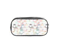 HAHAFU Cute Colorful Sheep Cartoon Pattern Clear PVC Pencil Case,Transparent Makeup Bag for School,Office,Travel Gym Accessories Organizer (Full Print Front Panel)