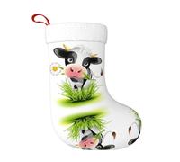 HAHAFU Cute Cow Personalised Christmas Stocking Large Print Fluffy Hanging Socks For Christmas Decorations