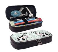 HAHAFU Cute Cow Polka Dot Leather Pencil Case for Girls Boys,Personalised Print Large Stationery Pencil Case with Compartments.