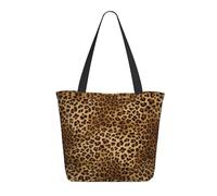 HAHAFU Cute Leopard Women'S Large Shopping Tote Bag, Lightweight Durable Polyester Tote With All-Over Print,Foam Padded For Protection