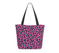 HAHAFU Cute Leopard Women'S Large Shopping Tote Bag, Lightweight Durable Polyester Tote With All-Over Print,Foam Padded For Protection