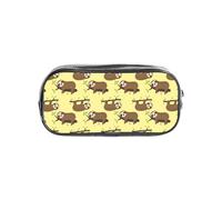 HAHAFU Cute Sloths On Yellow Lemons Clear Pencil Case with Full Print On Front Panel,Transparent PVC Pouch, Lightweight Wear-Resistant, Zipper Closure for School, Office, Travel