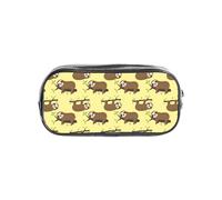 HAHAFU Cute Sloths On Yellow Lemons Clear PVC Pencil Case,Transparent Makeup Bag for School,Office,Travel Gym Accessories Organizer (Full Print Front Panel)