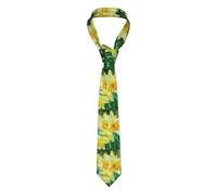 HAHAFU Daffodil Flower Silk Men Ties Classic Men'S Neckties,Formal Printed Neckties For Party Work Business Wedding