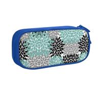 HAHAFU Dahlia Flower Double Layer Large Capacity Pencil Case, Full Print Oxford-Cloth Pencil Pouch with Multiple Compartments,Customizable Smooth Zipper Stationery Bag