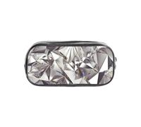 HAHAFU Diamond Pattern Clear Pencil Case with Full Print On Front Panel,Transparent PVC Pouch, Lightweight Wear-Resistant, Zipper Closure for School, Office, Travel